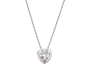 5600803402169 - Kette mit Anhänger UNIKE JEWELLERY CLASSY CLOSED HEART HERZ UKCL12020005 Halsketten Gr Silber 925 (Sterlingsilber) Länge 47 cm silberfarben (silberfarben kristallweiß) Damen Ketten mit Anhänger Zirkonia (synth)