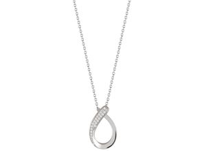 5600803402206 - Kette mit Anhänger UNIKE JEWELLERY CLASSY OVAL UKCL12040081 Halsketten Gr Silber 925 (Sterlingsilber) Länge 47 cm silberfarben (silberfarben kristallweiß) Damen Ketten mit Anhänger Zirkonia (synth)