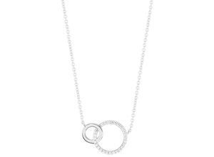 5600803402305 - Kette mit Anhänger UNIKE JEWELLERY CLASSY&CHIC TOGETHER CIRCLES KREISE RUND UKCL12040218 Halsketten Gr Silber 925 (Sterlingsilber) Länge 47 cm silberfarben (silberfarben kristallweiß) Damen Ketten mit Anhänger Zirkonia (synth)