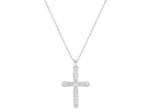 5600803402411 - Kette mit Anhänger UNIKE JEWELLERY CLASSY BOLD CROSS KREUZ UKCL12050056 Halsketten Gr Silber 925 (Sterlingsilber) Länge 47 cm silberfarben (silberfarben kristallweiß) Damen Ketten mit Anhänger Zirkonia (synth)