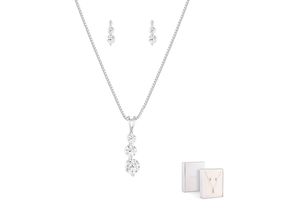 5600803402473 - Schmuckset UNIKE JEWELLERY CLASSY SHINNY UKPK12020002 Schmuck-Sets silberfarben (silberfarben kristallweiß) Damen Brautschmuck