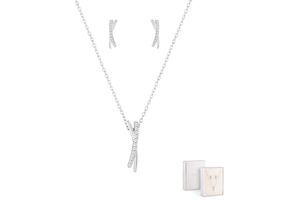 5600803402497 - Schmuckset UNIKE JEWELLERY CLASSY SHINNY UKPK12020002 Schmuck-Sets silberfarben (silberfarben kristallweiß) Damen Brautschmuck mit Zirkonia (synth)