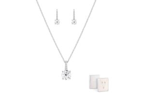 5600803402541 - Schmuckset UNIKE JEWELLERY CLASSY SHINNY UKPK12020002 Schmuck-Sets silberfarben (silberfarben kristallweiß) Damen Brautschmuck mit Zirkonia (synth)