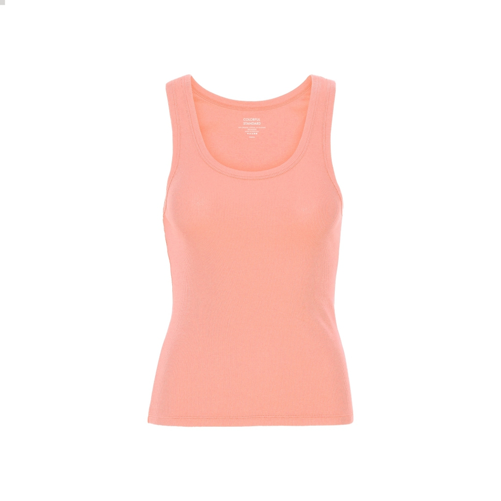 5602991038809 - Geripptes Tanktop Frau Organic bright coral