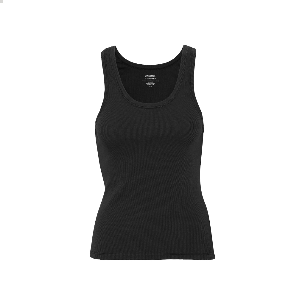 5602991038946 - Geripptes Tanktop Damen Organic deep black