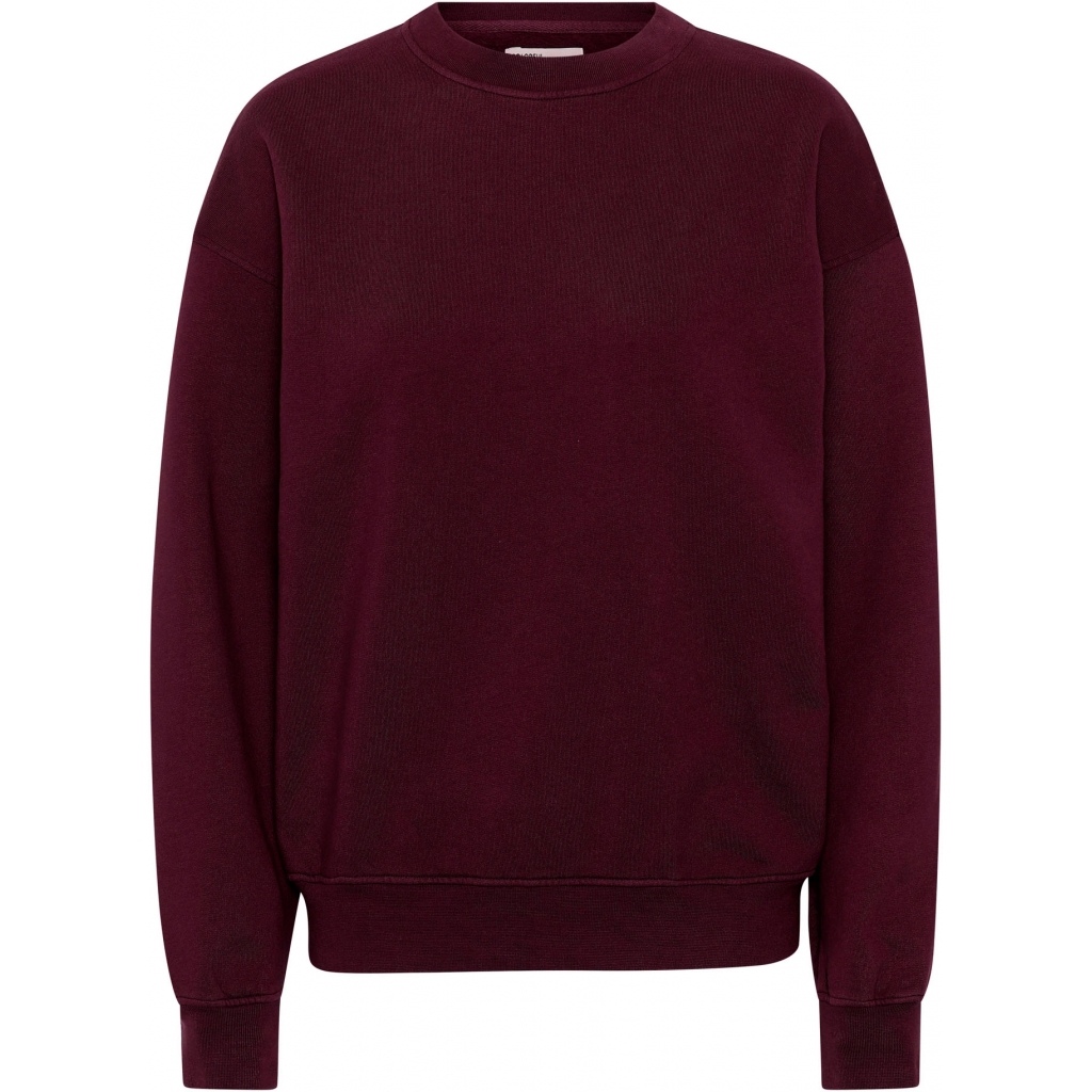 5602991059415 - Sweatshirt mit Rundhalsausschnitt Organic oversized oxblood red