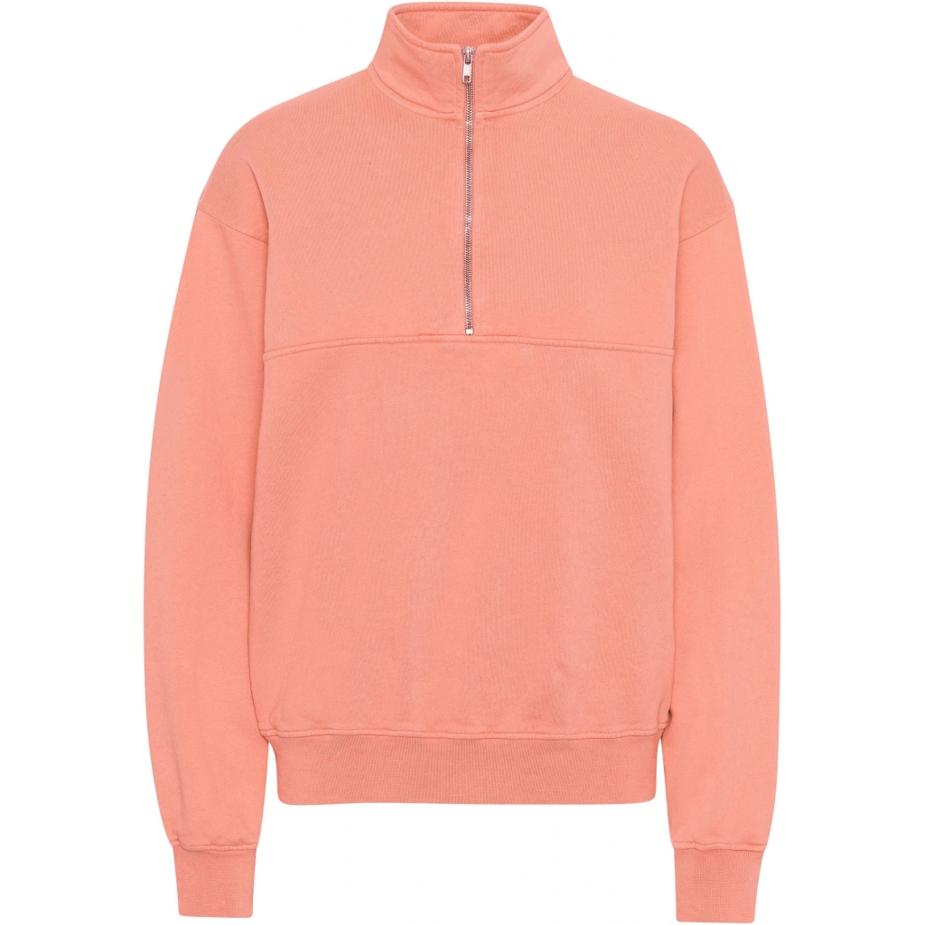 5602991060503 - Sweatshirt 1 4 Reißverschluss Organic bright coral