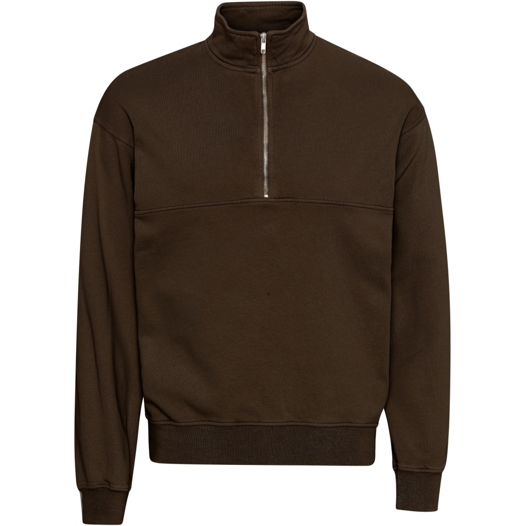 5602991060688 - Sweatshirt 1 4 Reißverschluss Organic coffee brown