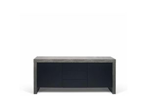 5603449402135 - Temahome - Sideboard kobe 2 Türen – 3 Schubladen - beton und Schwarz