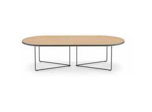 5603449629730 - Temahome - Couchtisch oval - Eiche und schwarzes Metall