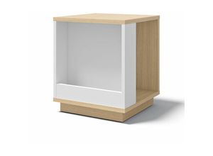 5603449630767 - Beistelltisch Ella seitliches Fach B 400 x T 400 x H 470 mm Eiche hell weiß