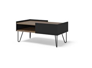 5603449630903 - Temahome Boutique Officielle - Table Basse nina Noyer et Noir - Schwarz lackiert und Walnussfurnier