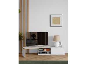5603449639197 - TV-Bank TEMAHOME Move weiß (eichefarben weiß) B110cm H32cm T35cm MDF Spanplatte Sideboards ausziehbar auf bis zu 203 cm mit schöner Schiebetür 5603449639197 - TV-Bank TEMAHOME Move weiß (eichefarben weiß) B110cm H32cm T35cm MDF Spanplatte Sideboards ausziehbar auf bis zu 203 cm mit schöner Schiebetür