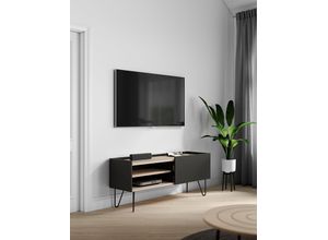 5603449639548 - Lowboard TEMAHOME Nina Sideboards Gr B H T 140 cm x 59 cm x 42 cm schwarz (eichefarben schwarz) Lowboards mit schönen Metallgestell in zwei unterschiedlichen Farben