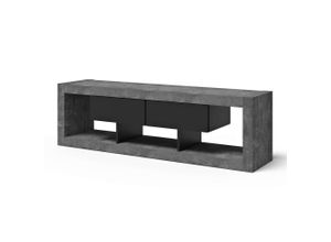 5603449640070 - TV-Bank TEMAHOME Nara TV-Tisch TV-Schrank Lowboard schwarz (betonfarbig schwarz) B175cm H52cm T51cm Wabenplatte Sideboards 7 cm starker Rahmen für hohe Stabilität 2 Schubladen