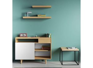 5603449991912 - Wandboard TEMAHOME Balda braun (eichefarben) B90cm H5cm T22cm Holzwerkstoff Regale mit einer Metallstange zur Wandmontage in unterschiedlichen Größen