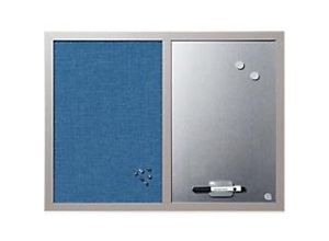 5603750026082 - Essentials Kombi-Tafel Nicht magnetisch Wandmontage 60 (B)x45 (H) cm Blau Silber