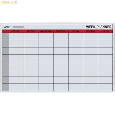 5603750113331 - Wochenplaner GL163801 Glas Kollektion 4 mm weiß 5603750113331 - Wochenplaner GL163801 Glas Kollektion 4 mm weiß