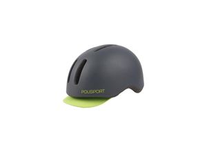 5604415085871 - POLISPORT Pendlerhelm grau fluoreszierend gelb Größe M - gelb - - unisex