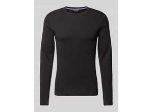 5700192600938 - Slim Fit Longsleeve mit geripptem Rundhalsausschnitt