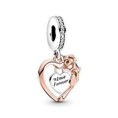 5700302908053 - Charm Herz und Rose aus Sterlingsilber mit Zirkonia