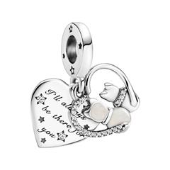 5700302938500 - Herz Charm Katzen aus Sterlingsilber mit Zirkonia