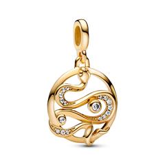 5700303007359 - Charm-Medaillon - Pavé Schlange - gelbgoldfarben