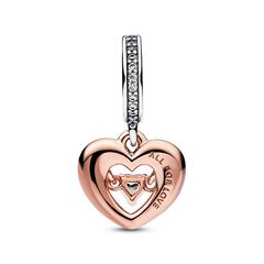 5700303022796 - Charm-Anhänger - Strahlendes Herz - in Silber 925 bicolor 5700303022796 - Charm-Anhänger - Strahlendes Herz - in Silber 925 bicolor