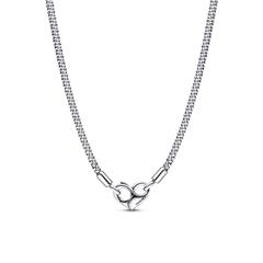 5700303023038 - Halskette - Studded chain sterling silver necklace with heart - in gold - Halskette für Damen