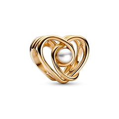 5700303040042 - Herz Charm aus 585er Gold mit Perle