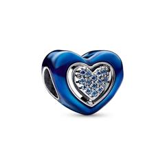 5700303059051 - Moments Herz Charm aus Sterlingsilber mit Emaille blau