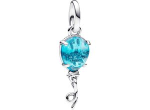 5700303075594 - Blauer Murano-Glas Ballon Charm Anhänger 925er Silber