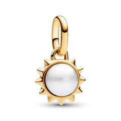 5700303083971 - Vergoldeter Mini Charm Anhänger Sonne mit Perle