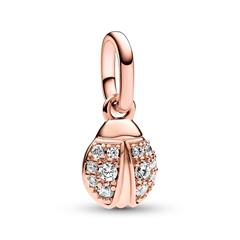 5700303084039 - Mini Charm Anhänger Glückskäfer mit Zirkonia IP Rosé