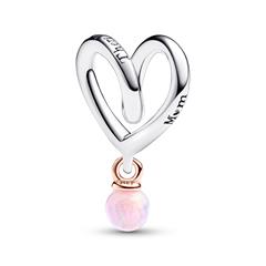5700303113449 - Herz Charm aus Sterlingsilber rosé Opal 5700303113449 - Herz Charm aus Sterlingsilber rosé Opal