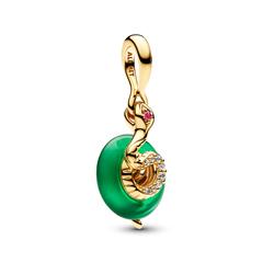 5700303165660 - Charm-Anhänger Schlange grünes Glas IP Gold Moments 5700303165660 - Charm-Anhänger Schlange grünes Glas IP Gold Moments
