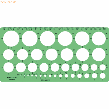 5701221102089 - Kreis-Schablone 116S 1-35mm 32 Kreise grün