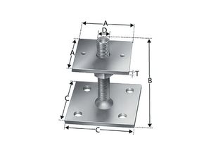 5701953004835 - Simpson Strong Tie - PPB70G Stützenfuß 105 x 70 x 80 mm Stahl stückverzinkt zum