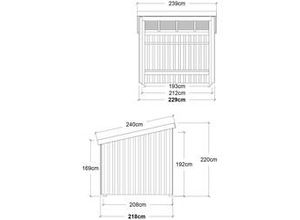 5703393168566 - Fahrradunterstand Nordic 213 x 208 cm natur offen