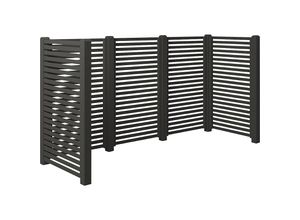 5703393746528 - Mülltonnenverkleidung Tokyo Holz LxBxH 2810 x 1000 x 1480 mm umbragrau kaiserkraft