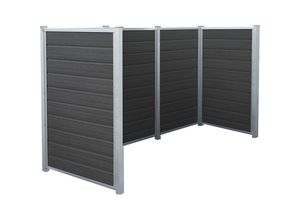 5703393751188 - Mülltonnenverkleidung Artura Mit WPC Planken und Stahlpfosten LxBxH 2880 x 990 x 1420 mm 5703393751188 - Mülltonnenverkleidung Artura Mit WPC Planken und Stahlpfosten LxBxH 2880 x 990 x 1420 mm