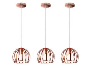 5704142141472 - Industrielle Retro Pendelleuchte Kugel Metall Hängeleuchte 19CM Kronleuchter E27 für Wohnzimmer Küche - Roségold