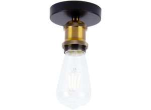 5704142144718 - Wottes - E27 Deckenlampe Metall im Retro Industriestil Schlafzimmer Wohnzimmer Beleuchtung Deckenleuchte Messing