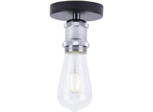 5704142144732 - Wottes - E27 Metall Retro Industrielle Style Deckenlampe für Schlafzimmer Wohnzimmer Beleuchtung Deckenleuchte Silber