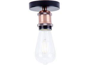 5704142144763 - Wottes - Industrielle Deckenlampe Schmiedeeisen Retro Stil E27 Geeignet für Wohnzimmer Küche Beleuchtung Deckenleuchte Rot