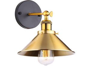 5704142153338 - Wottes - Industrielle Wandleuchte Schlafzimmer Wohnzimmer Küche Wandlampe Retro E27 Home Beleuchtung Gold