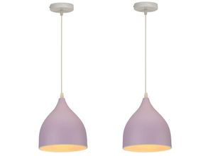 5704142154120 - Wottes - 2 Stücke Industrielle Eisen Pendelleuchte Lila Hängeleuchte Lampenfassung für Küche Keller Wohnzimmer 5704142154120 - Wottes - 2 Stücke Industrielle Eisen Pendelleuchte Lila Hängeleuchte Lampenfassung für Küche Keller Wohnzimmer