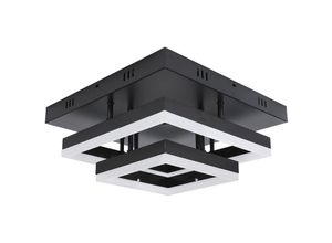 5704142155004 - Wottes - Modern led Deckenleuchte Quadratisch Deckenlampe Schwarz Hängeleuchte Kaltweiß Licht