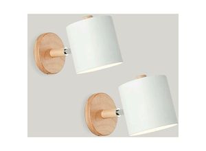 5704142155769 - Wottes - Modern Wandleuchte Nordic Innen Wandlampe für Schlafzimmer Küche Loft Deckenleuchte Weiß 2 Stücke