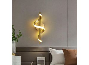 5704142155936 - Wottes - Modern led Wandleuchte Innen Wandlampe Golden Spiral Wandbeleuchtung Warmweißes Licht